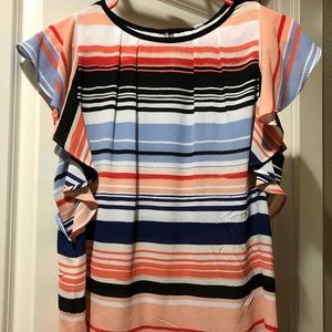 NWT Elle flowy summer stripped blouse multicolor